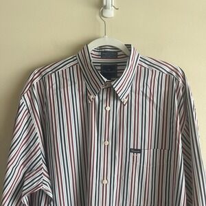 Faconnable men's striped button down shirt L‎ 100% cotton designed in France